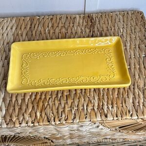 Yellow Ceramic Decorative Serving Tray